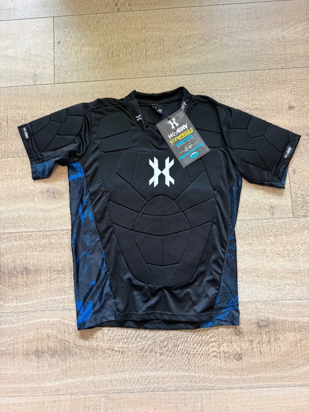 NWT HK Army Crash Padded Chest Protector Shirt Paintball Armor Blue Black M/L